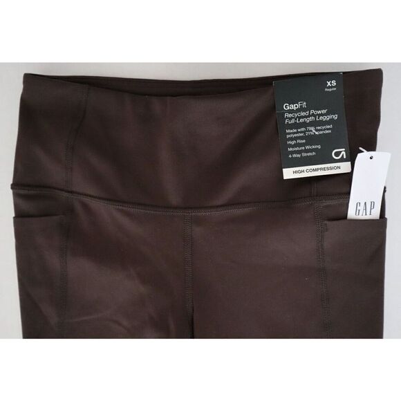 GapFit 880882 Women's Sz XS Brown Recycled Power Full Length Leggings $60 - Picture 3 of 10